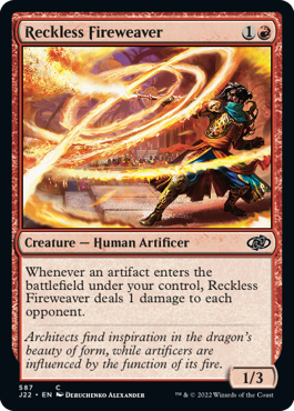 [587]【EN】無謀な炎織り/Reckless Fireweaver【J22】[C][赤]