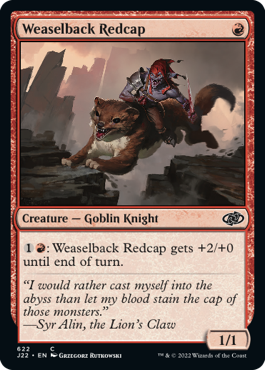 [622]【EN】イタチ乗りのレッドキャップ/Weaselback Redcap【J22】[C][赤]