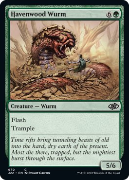 [670]【EN】ヘイヴンウッドのワーム/Havenwood Wurm【J22】[C][緑]