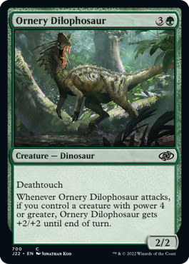 [700]【EN】気難しいディロフォサウルス/Ornery Dilophosaur【J22】[C][緑]