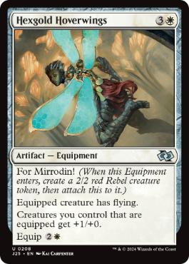 [208]【EN】呪い金の浮遊翼/Hexgold Hoverwings【J25】[U][白]