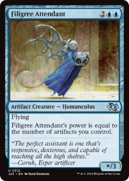 [312]【EN】金線の従者/Filigree Attendant【J25】[U][青]