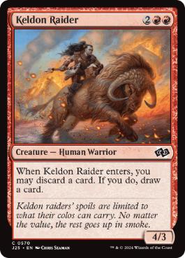 [570]【EN】ケルドの略奪者/Keldon Raider【J25】[C][赤]