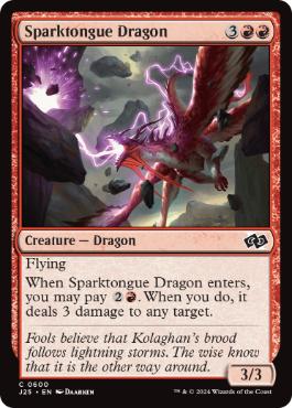 [600]【EN】電光吠えのドラゴン/Sparktongue Dragon【J25】[C][赤]