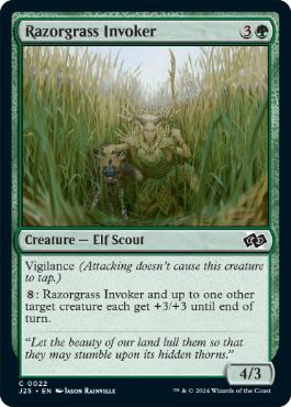 [022]【EN】剃刀草の発動者/Razorgrass Invoker【J25】[C][緑]