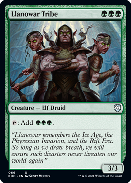 [066]【EN】ラノワールの部族/Llanowar Tribe【KHC】[U][緑]