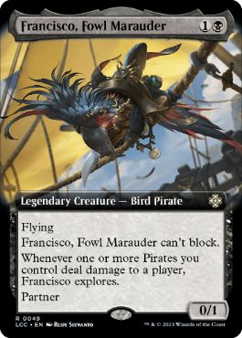 [049]【EN】■拡張アート■鸚鵡の匪賊、フランシスコ/Francisco, Fowl Marauder【LCC】[R][黒]