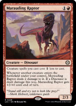 [228]【EN】無法の猛竜/Marauding Raptor【LCC】[R][赤]