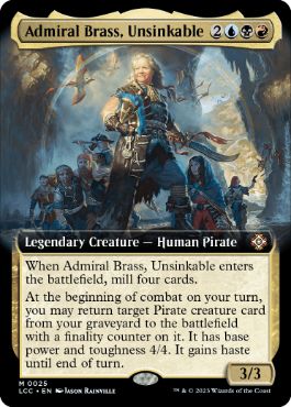 [025]【EN】【FOIL】■拡張アート■沈まぬ者、鉄面提督/Admiral Brass, Unsinkable【LCC】[M][多色]