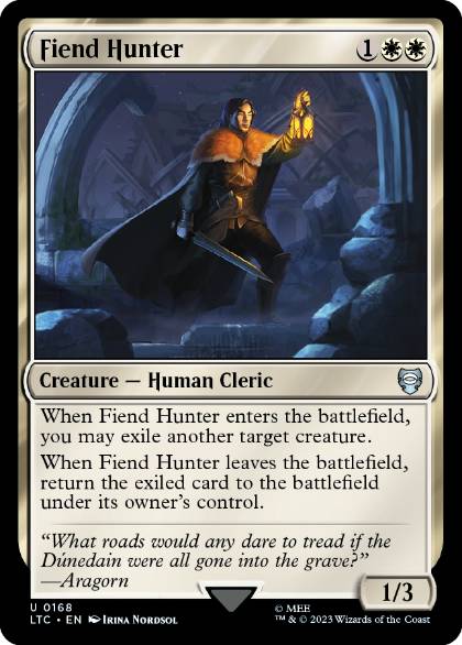 [168]【EN】悪鬼の狩人/Fiend Hunter【LTC】[U][白]