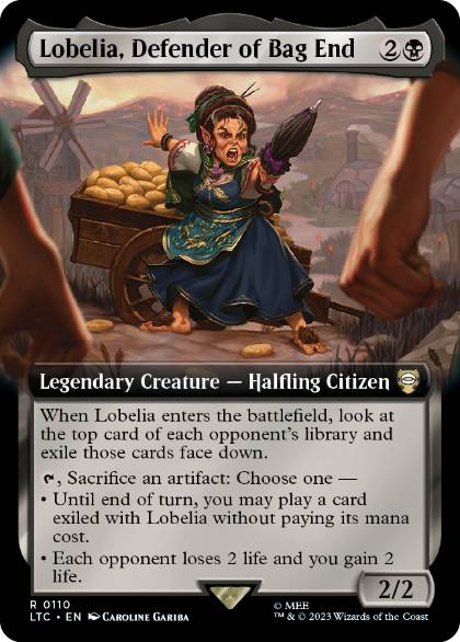 [110]【EN】■拡張アート■袋小路屋敷を守る者、ロベリアばあさま/Lobelia, Defender of Bag End【LTC】[R][黒]