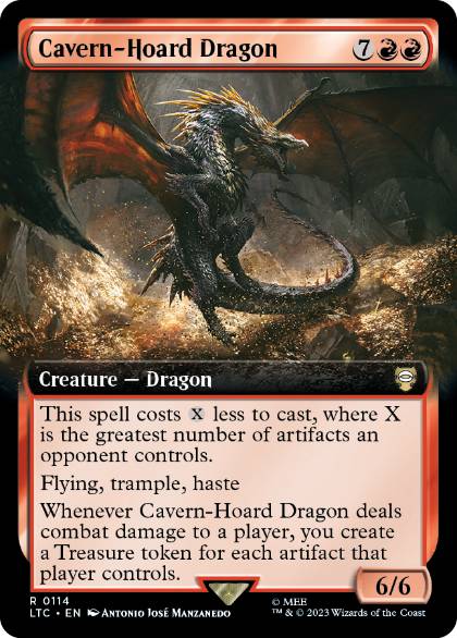 [114]【EN】■拡張アート■洞窟に宝蓄えしドラゴン/Cavern-Hoard Dragon【LTC】[R][赤]
