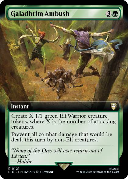 [121]【EN】■拡張アート■ガラズリムの待ち伏せ/Galadhrim Ambush【LTC】[R][緑]