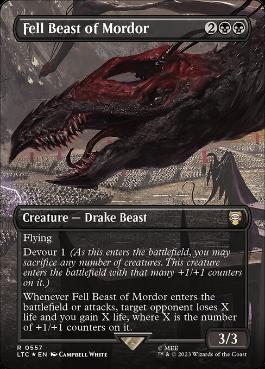 [557]【EN】【サージFOIL】■ボーダーレス■Fell Beast of Mordor【LTC】[R][黒]