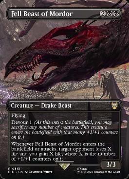 [513]【EN】【FOIL】■ボーダーレス■Fell Beast of Mordor【LTC】[R][黒]