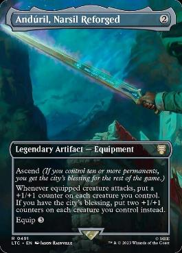 [491]【EN】【FOIL】■ボーダーレス■Andúril, Narsil Reforged【LTC】[R][茶]