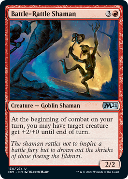 [130]【EN】戦装飾のシャーマン/Battle-Rattle Shaman【M21】[U][赤]