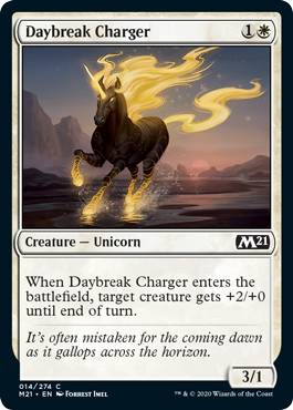 [014]【EN】【FOIL】夜明けの突撃獣/Daybreak Charger【M21】[C][白]