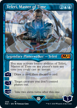 [290]【EN】【FOIL】■ショーケース■時の支配者、テフェリー/Teferi, Master of Time【M21】[M][青]