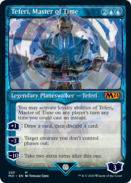 [293]【EN】【FOIL】■ショーケース■時の支配者、テフェリー/Teferi, Master of Time【M21】[M][青]