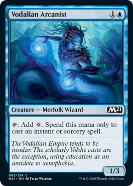 [083]【EN】【FOIL】ヴォーデイリアの秘儀術師/Vodalian Arcanist【M21】[C][青]