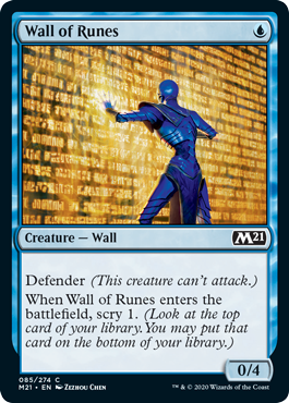 [085]【EN】【FOIL】ルーンの壁/Wall of Runes【M21】[C][青]