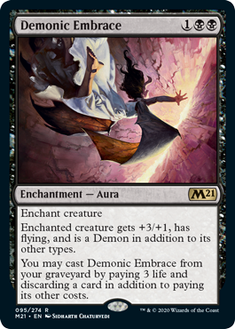 [095]【EN】【FOIL】悪魔の抱擁/Demonic Embrace【M21】[R][黒]