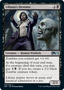 [109]【EN】【FOIL】リリアナの信奉者/Liliana's Devotee【M21】[U][黒]