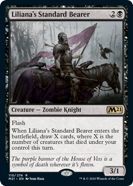 [110]【EN】【FOIL】リリアナの軍旗手/Liliana's Standard Bearer【M21】[R][黒]