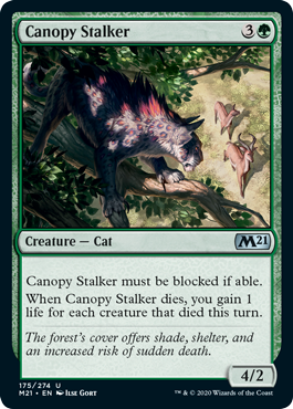 [175]【EN】【FOIL】梢の忍び寄り/Canopy Stalker【M21】[U][緑]