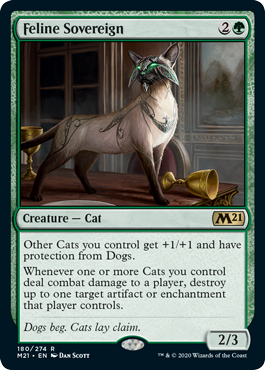 [180]【EN】【FOIL】猫の君主/Feline Sovereign【M21】[R][緑]
