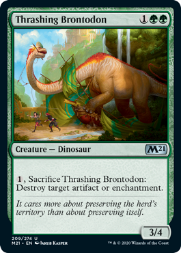 [209]【EN】【FOIL】打ち壊すブロントドン/Thrashing Brontodon【M21】[U][緑]