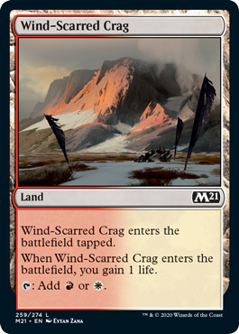 [259]【EN】【FOIL】風に削られた岩山/Wind-Scarred Crag【M21】[C][土地]