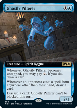 [350]【EN】【FOIL】■拡張アート■幽体のこそ泥/Ghostly Pilferer【M21】[R][青]
