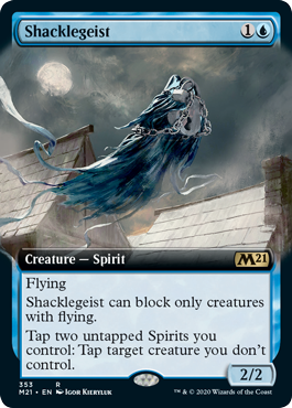 [353]【EN】【FOIL】■拡張アート■鎖霊/Shacklegeist【M21】[R][青]