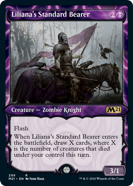 [299]【EN】【FOIL】■ショーケース■リリアナの軍旗手/Liliana's Standard Bearer【M21】[R][黒]