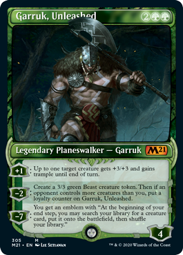 [305]【EN】【FOIL】■ショーケース■解き放たれた者、ガラク/Garruk, Unleashed【M21】[M][緑]