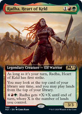 [380]【EN】【FOIL】■拡張アート■ケルドの心胆、ラーダ/Radha, Heart of Keld【M21】[R][多色]