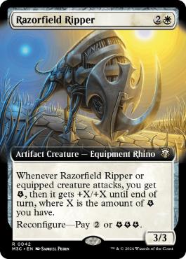 [042]【EN】■拡張アート■剃刀ヶ原の切り裂き獣/Razorfield Ripper【M3C】[R][白]