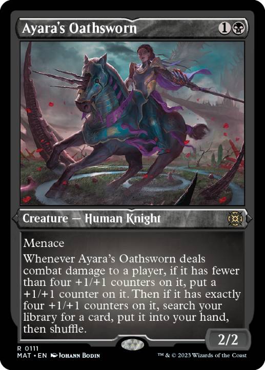 [111]【EN】【エッチングFOIL】アヤーラの誓約者/Ayara's Oathsworn【MAT】[R][黒]