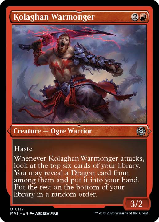 [117]【EN】【エッチングFOIL】コラガンの戦争屋/Kolaghan Warmonger【MAT】[U][赤]
