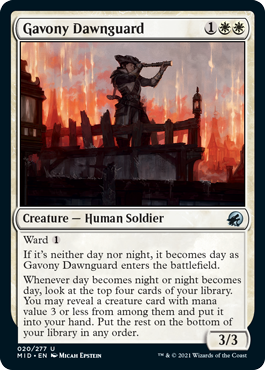 [020]【EN】ガヴォニーの黎明護衛/Gavony Dawnguard【MID】[U][白]