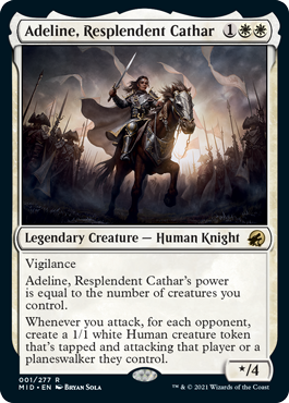[001]【EN】【FOIL】輝かしい聖戦士、エーデリン/Adeline, Resplendent Cathar【MID】[R][白]