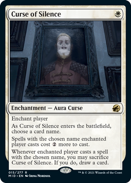[015]【EN】【FOIL】静寂の呪い/Curse of Silence【MID】[R][白]