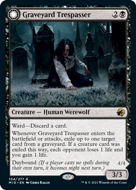[104]【EN】【FOIL】墓地の侵入者/Graveyard Trespasser【MID】[R][黒]