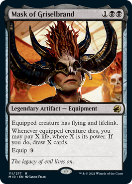 [111]【EN】【FOIL】グリセルブランドの仮面/Mask of Griselbrand【MID】[R][黒]