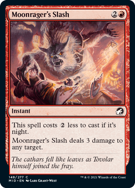 [148]【EN】【FOIL】月の憤怒獣の切りつけ/Moonrager's Slash【MID】[C][赤]