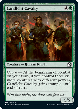 [175]【EN】【FOIL】蝋燭明かりの騎兵/Candlelit Cavalry【MID】[C][緑]