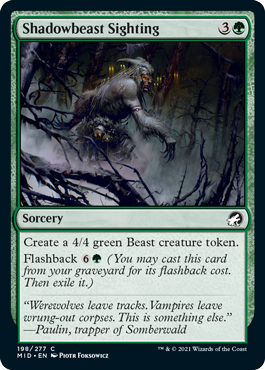 [198]【EN】【FOIL】影野獣の目撃/Shadowbeast Sighting【MID】[C][緑]