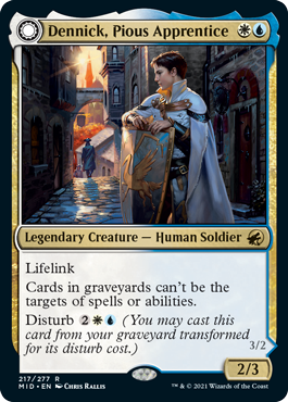 [217]【EN】【FOIL】敬虔な新米、デニック/Dennick, Pious Apprentice【MID】[R][多色]